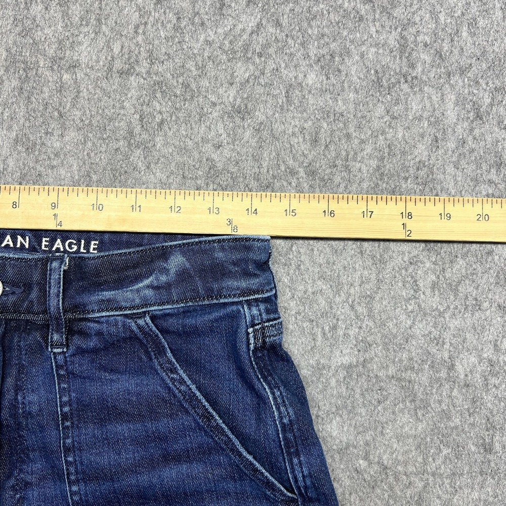 American Eagle Jeans Womens 6 Short Blue Super High Rise Baggy Wide Leg Denim - Picture 12 of 16